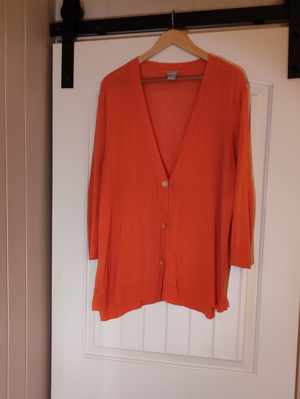 Summer SALE Chico's Orange Size 3 - XL Lightweight V-Neck Button Front Cardigan